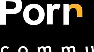 Blonde Hoe Holding Man Penis and View him Peeing into Balcony