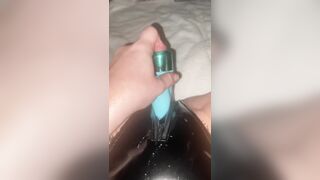 DVP Squirt! Stretching my Tight Snatch by Fucking 2 Sex Toys at once