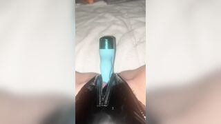DVP Squirt! Stretching my Tight Snatch by Fucking 2 Sex Toys at once