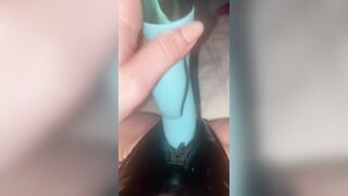 DVP Squirt! Stretching my Tight Snatch by Fucking 2 Sex Toys at once