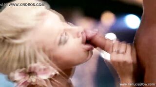 Deep Throat Blonde Into Bikini Sexual BLOWJOB And Cumsshot