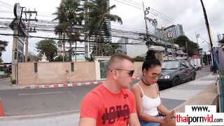 Big Boobed amateur Thai Polly saying thank you on a long