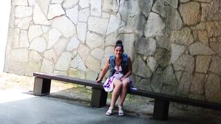 Caught Bombshell mom at Park and almost get Caught as i Nut into her Cunt