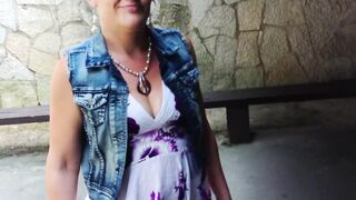 Caught Bombshell mom at Park and almost get Caught as i Nut into her Cunt
