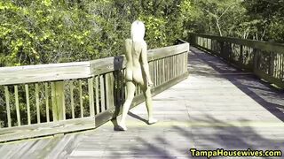 Flashing Cunt and Getting Completely Nude into Outside