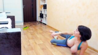 Myla_Angel's Gymnastycs into Sportwear with Boobies Out!