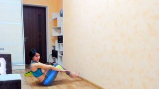 Myla_Angel's Gymnastycs into Sportwear with Boobies Out!