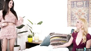 Lesbo mom Aaliyah Love preparing her teenie stepdaughters Maddy May