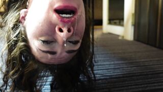 UPSIDE DOWN THROAT BANGED! ME DADDY