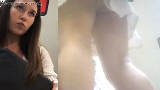 Little Miss Pouty-Lips Was wearing a G-String Upskirt with face