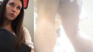 Little Miss Pouty-Lips Was wearing a G-String Upskirt with face