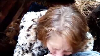 Toothless Mature Whore Plowed! in Forest
