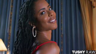 Ass To Mouth queen kira noir's red dress hides a buttplug