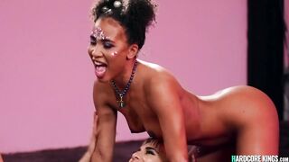 Black into interracial 3-way fantasy
