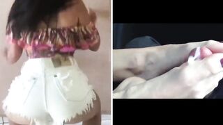 Twerk and Cum on foot compilation