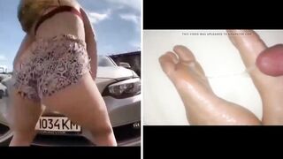 Twerk and Cum on foot compilation