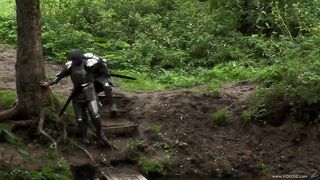 Medieval Porn Saga - Erotic Female Knight Fucks two Imperial Knights and