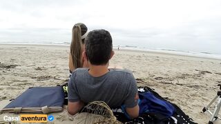 Quickie on Public Beach, People Walking near - Real Amateur