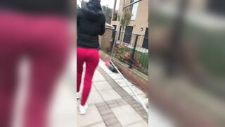 Ripened booty cheek European inna red beauty spandex