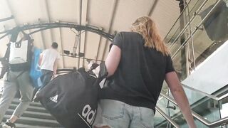 Candid upshorts ass cheeks
