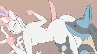 Sylveon and Lucario Animation - ChelodoyArt