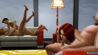 Older and Young Swingers Decided to Spend Time together with Benefit (Sims four / 3D Animated)
