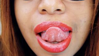 Sweet Black milf with Glasses Showing you her Talent with that Slutty Red Lips Mouth she has