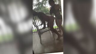 Hot cougar Fucks Muscular Cucks Booty outdoors with a Long 11 Inch Dick
