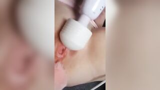 Wand Dildo VS little Pink Cunt