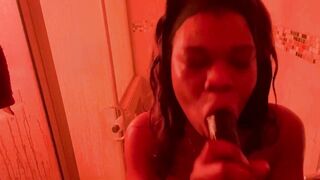 Sugarbabyfi sucking off on her sex toy and showing me her crazy hot