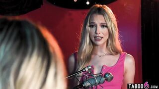 Blonde 19 year old stepsisters Lily Larimar and Chloe Temple wild lesbo