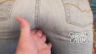 Tall leggy blonde with D-cup tits makes her first fuck video