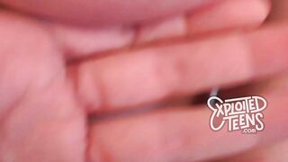 Tall leggy blonde with D-cup tits makes her first fuck video