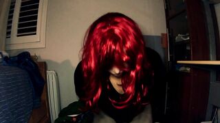Nancy may Doll one! a Red Haired Female Masked Latex Doll Wishes to Performance you her Twat and Pvc Body!