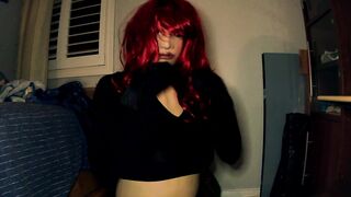 Nancy may Doll one! a Red Haired Female Masked Latex Doll Wishes to Performance you her Twat and Pvc Body!