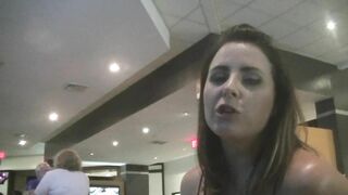 Helena Eating two - Outside Restaurant Lounge
