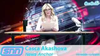 SNN News Anchor mom Casca Akashova Masturbates on Air