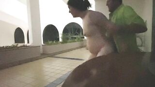 Camille Pregnant, Nude and having Sex between the Elevator and the Lobby
