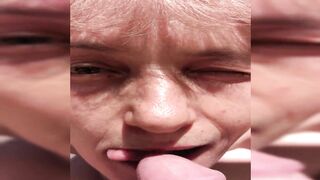 FAT Penis Blowing, FAST Tongue Slapping Oral Sex, OUT into Nature, Older Nude Milf, White Wedges