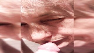 FAT Penis Blowing, FAST Tongue Slapping Oral Sex, OUT into Nature, Older Nude Milf, White Wedges
