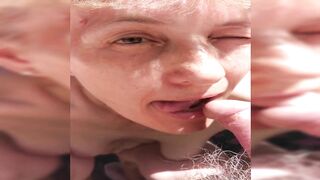 FAT Penis Blowing, FAST Tongue Slapping Oral Sex, OUT into Nature, Older Nude Milf, White Wedges