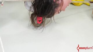 Suspended anal sex sub punished into assylum