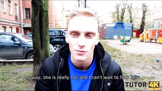 TUTOR4K. Professor forgets about the history and copulates with college girl