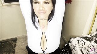 View Satinee Capona so Excited so Shows her Huge Tits
