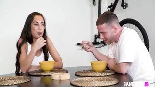Cameron Canela Her BreakFast Twat Under Table