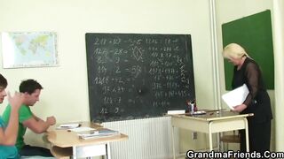 Very mature blonde professor 2 students