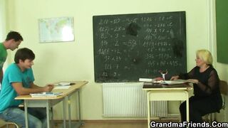 Very mature blonde professor 2 students