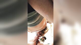 Hoe Blows Masked Stranger Huge Dick inside Outside Toilet