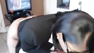 Sensual College Girl Lexxxi Chokes on a big black cock