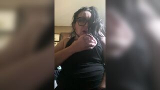 Gothic mom Sneaks a Twat Rub and Finger inside Office
